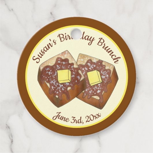 French Toast Butter en Syrup Diner Breakfast Food Bedankjes Labels (Voorkant)