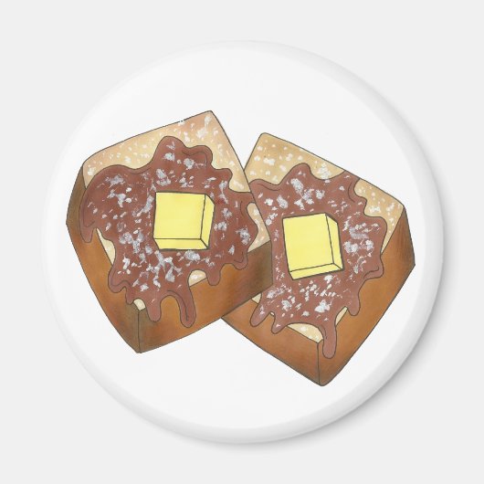 French Toast Butter en Syrup Diner Breakfast Food Magneet (Voorkant)