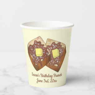 French Toast Butter en Syrup Diner Breakfast Food Papieren Bekers