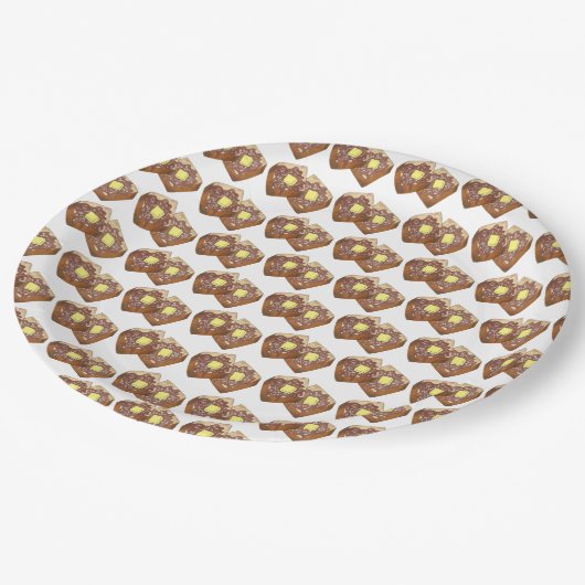 French Toast Butter en Syrup Diner Breakfast Food Papieren Bordje (Gekanteld)