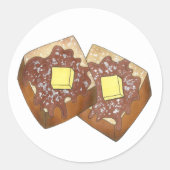 French Toast Butter en Syrup Diner Breakfast Food Ronde Sticker (Voorkant)