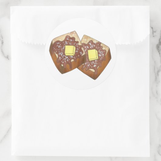 French Toast Butter en Syrup Diner Breakfast Food Ronde Sticker (Tas)