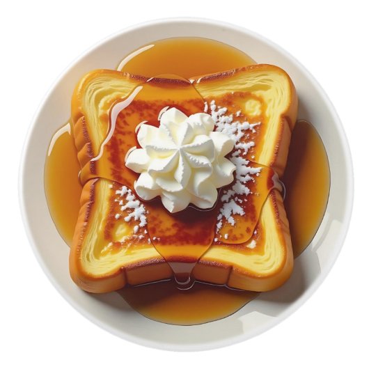 French Toast, Syrup and Whipped Cream Keramische Knop (Voorkant)