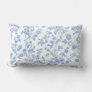French Toile Blue Floral Kussen