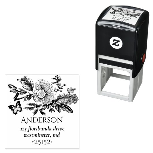 French Toile Bouquet Sketch Zelfinktende Stempel (In situ)