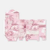 French Toile Coquette Roze Strik Bruiloft  Bedankdoosjes (Uitgevouwen)