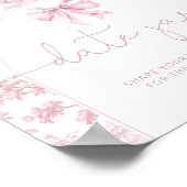 French Toile de jouy date night ideas pink bridal Poster (Hoek)
