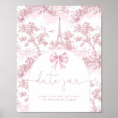 French Toile de jouy date night ideas pink bridal Poster (Voorkant)