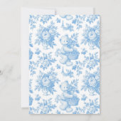 French Toile Floral Beer Baby shower Kaart (Achterkant)