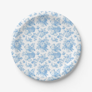 French Toile Floral Beer Baby shower Papieren Bordje