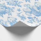 French Toile Floral Beer Cadeaupapier (Hoek)