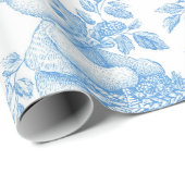 French Toile Floral Beer Cadeaupapier (Rol Hoek)