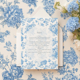 French Toile Floral Beer Menu