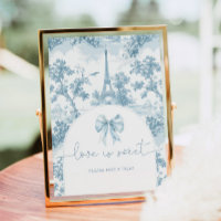 French Toile Love is sweet take a treat Poster