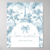 French Toile Love is sweet take a treat Poster (Voorkant)