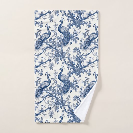 French Toile Peacock Pattern Bad Handdoek (Handdoek)