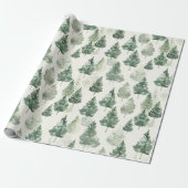 French Toile Trees Pattern Cadeaupapier (Uitgerold)