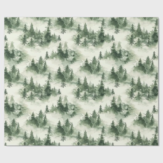French Toile Trees Pattern Cadeaupapier (Vlak)