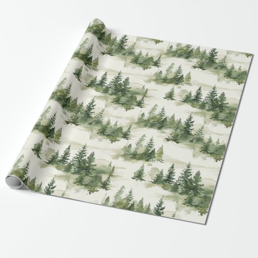 French Toile Trees Pattern Cadeaupapier (Uitgerold)