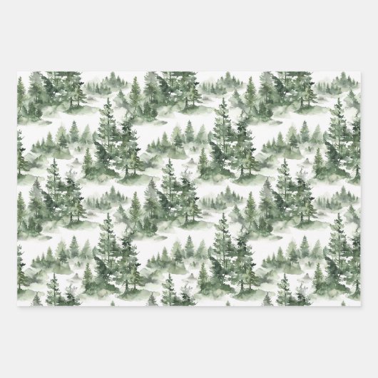 French Toile Trees Pattern Inpakpapier Vel (Voorkant 3)