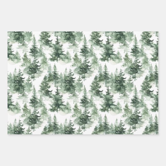 French Toile Trees Pattern Inpakpapier Vel (Voorkant)