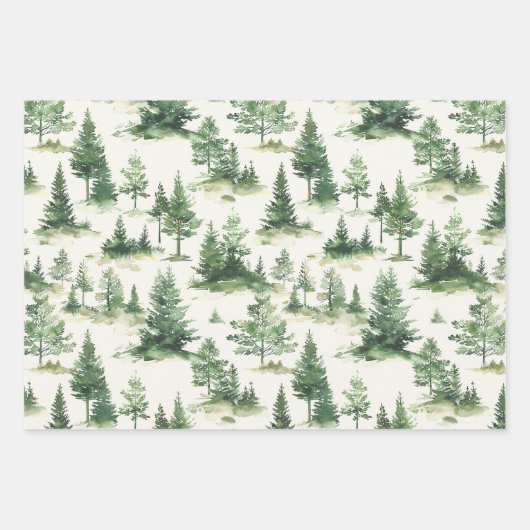 French Toile Trees Pattern Inpakpapier Vel (Voorkant 2)
