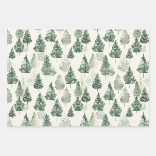 French Toile Trees Pattern Inpakpapier Vel (Voorkant)