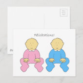 French Twins Boy and Girl Briefkaart (Voorkant / Achterkant)