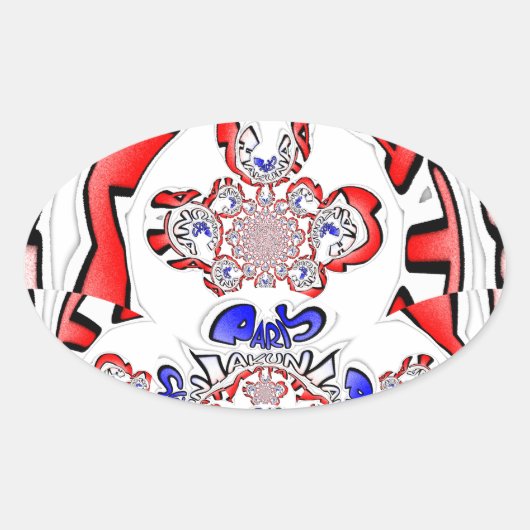 French Twist Hakuna Matata: een unieke culturele m Ovale Sticker (Voorkant)