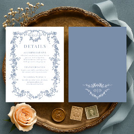 French Victorian Dusty Blue Wedding Details Kaart