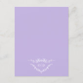 French Victorian Purple Lilac Wedding Details Kaart (Achterkant)