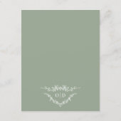 French Victorian Sage Green Wedding Details Kaart (Achterkant)