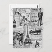 French Vintage Eiffel Briefkaart (Voorkant / Achterkant)