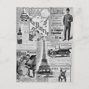 French Vintage Eiffel Briefkaart