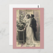 French Vintage Romantic Love Wedding Briefkaart (Voorkant / Achterkant)