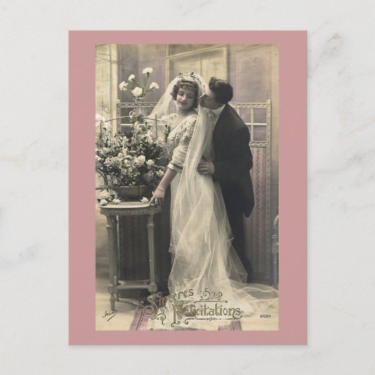 French Vintage Romantic Love Wedding Briefkaart (Voorkant)