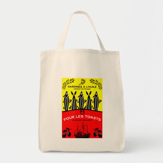 French Vintage Sardine Kitchen Tote Bag (Voorkant)