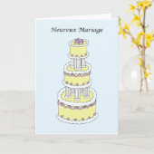 French Wedding Congratulations Kaart (Gele Bloem)