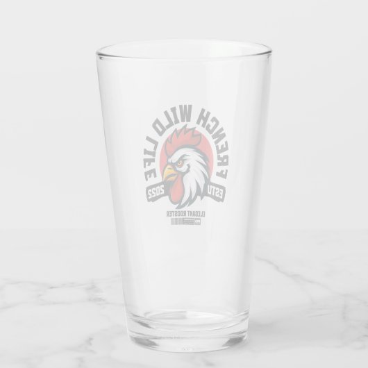 French Wild Life – Eleganter Hahn Glas (Achterkant)