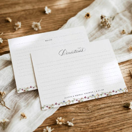 French Wildflowers Botanical Bridal Shower Recipe Informatiekaartje