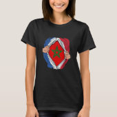 French with Moroccan roots Maroc Flag with France T-shirt (Voorkant)