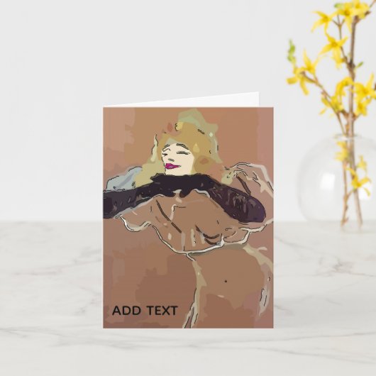 French Woamn Kaart (Gele Bloem)