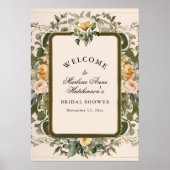 French Yellow Floral Elegant Tea Vrijgezellenfeest Poster (Voorkant)