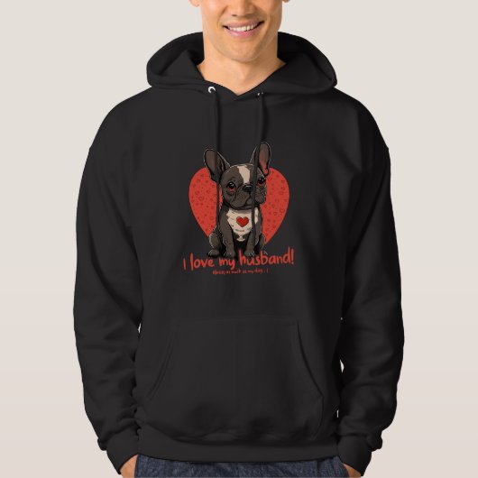 Frenchbulldog with Heartdecoration  Valentinesday Hoodie (Voorkant)