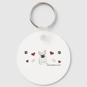 FrenchBulldogWht Sleutelhanger