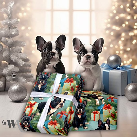 Frenchi Santa Paws Geschenk voor vakantie Cadeaupapier