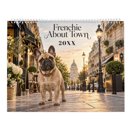 Frenchie About Town Stadsleven Kalender (Hoes)