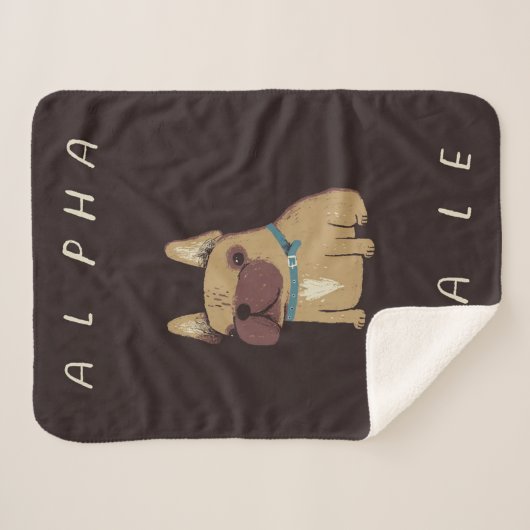 Frenchie-alfa Sherpa Deken (Voorkant (horizontaal))