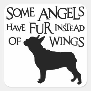 FRENCHIE ANGEL VIERKANTE STICKER