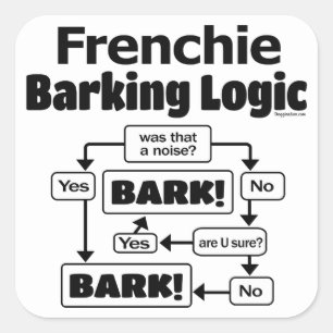Frenchie Barking Logic Vierkante Sticker